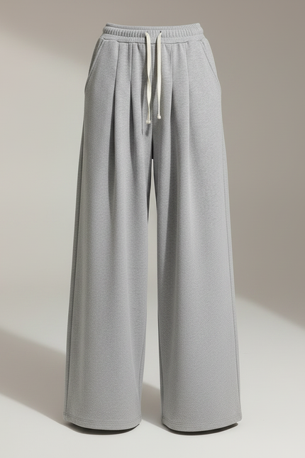 Pantalon Chinois Gris Ample Fluide Décontracté Femme - Molleton - vue 3