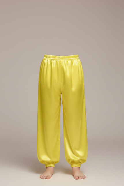 Pantalon Chinois Jaune Satiné Ample Enfant - vue 3