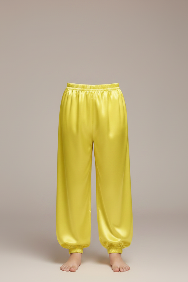 Pantalon Chinois Jaune Satiné Ample Enfant - vue 3