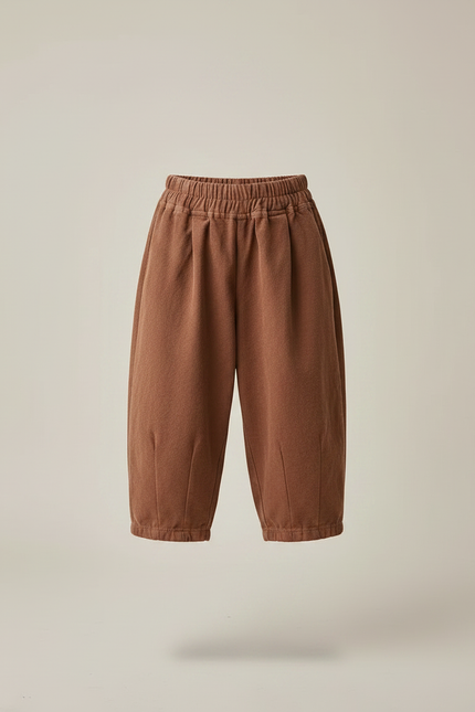 Pantalon Chinois Marron Ample Coton Enfant - Molleton - vue 3