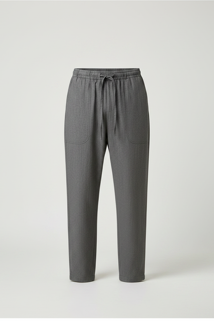 Pantalon Chinois Gris Ample Coton Homme Vintage - vue 3