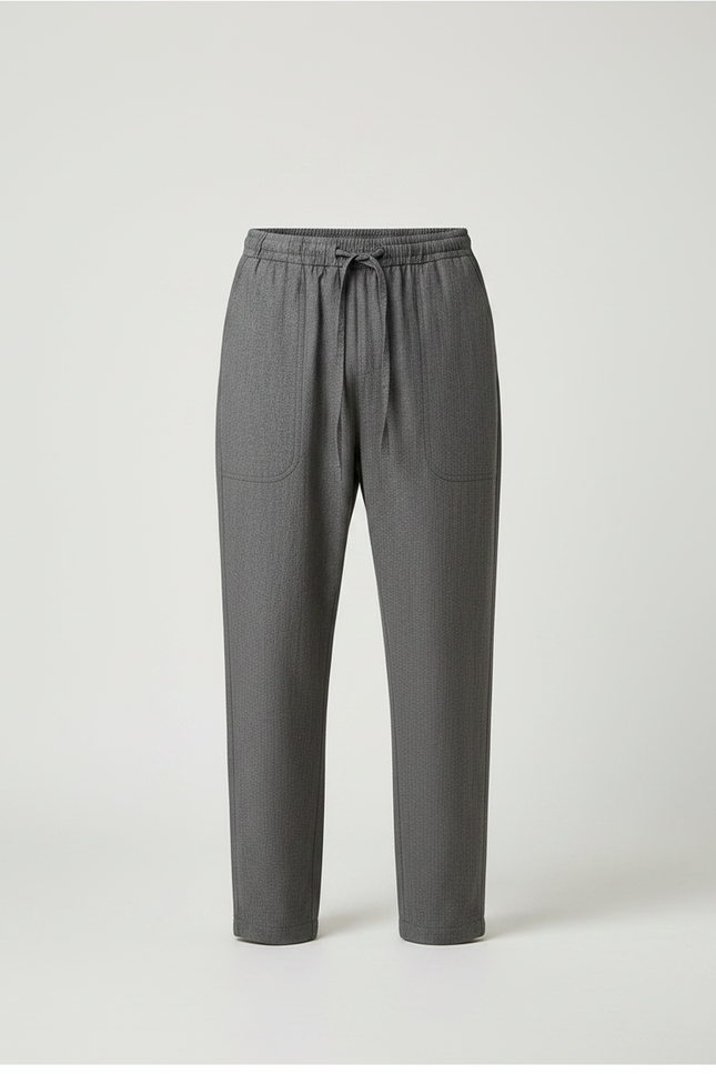 Pantalon Chinois Gris Ample Coton Homme Vintage - vue 3