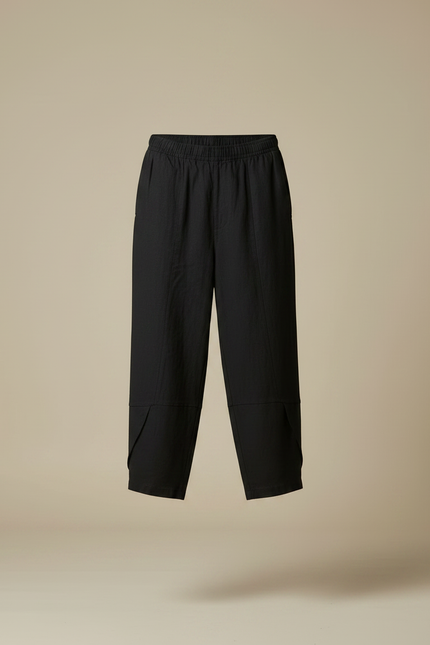 Pantalon Chinois Noir Coton Lin Harem Homme - vue 3