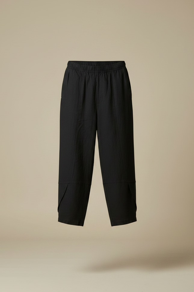Pantalon Chinois Noir Coton Lin Harem Homme - vue 3