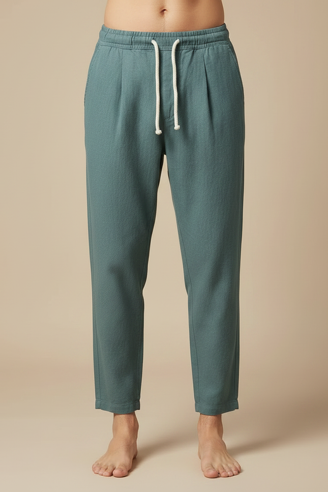 Pantalon Style Chinois - Vert Lin - vue 3