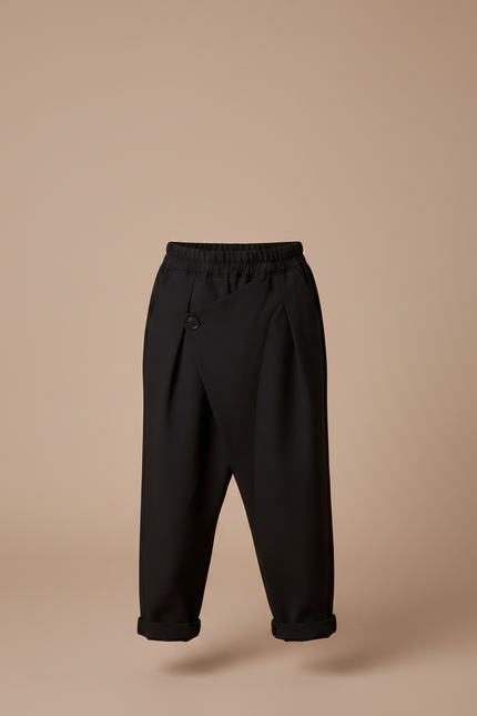 Pantalon Chinois Noir Ample Unisexe Décontracté Élégant - Polyester - vue 3