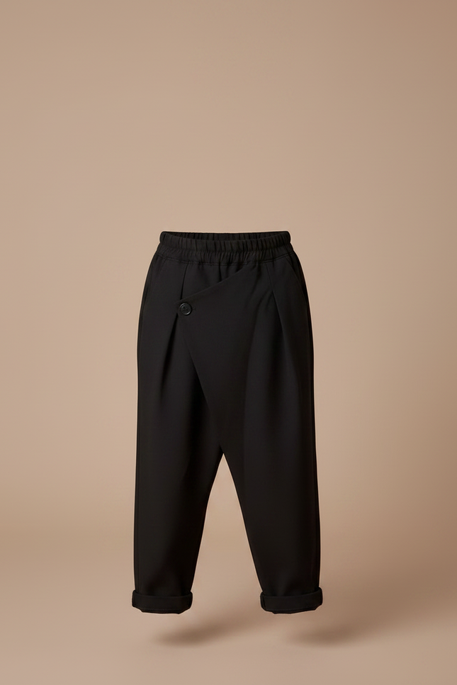 Pantalon Chinois Noir Ample Unisexe Décontracté Élégant - Polyester - vue 3