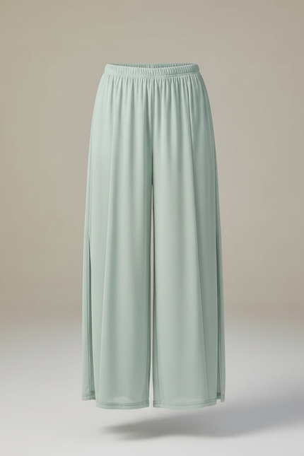 Pantalon Chinois Fluide Vert Ample Léger Femme - Viscose - vue 3
