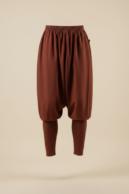 Pantalon Chinois Harem Marron Ample Homme Confortable - Gabardine - vue 3