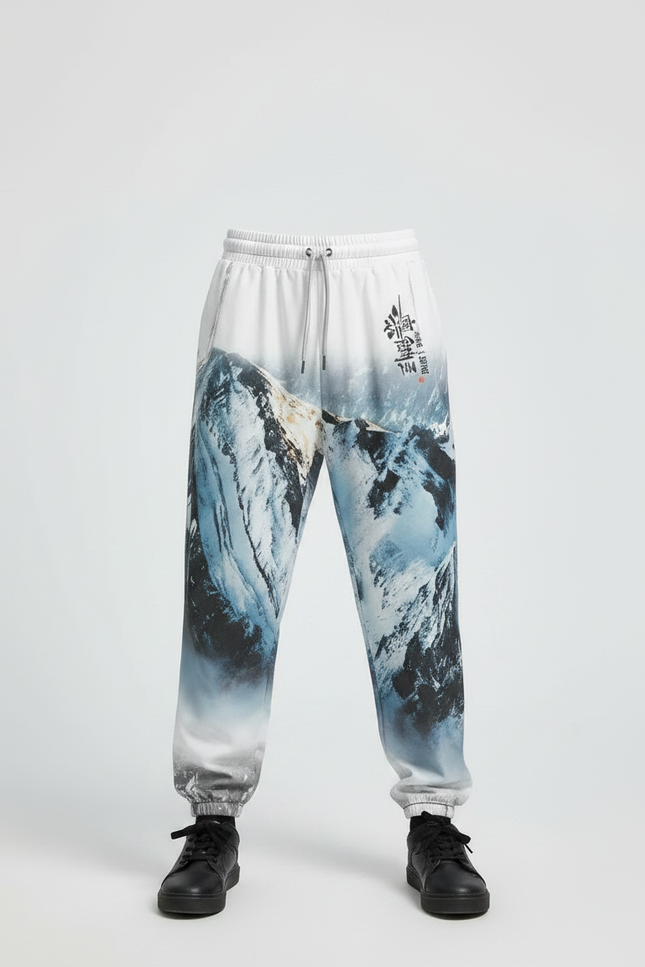 Pantalon Chinois Montagne Neige Imprimé Ample Jogger Garçon - Molleton - vue 3