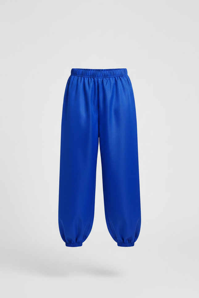 Pantalon Chinois Bleu Royal Satin Ample Élastique Fille - vue 3