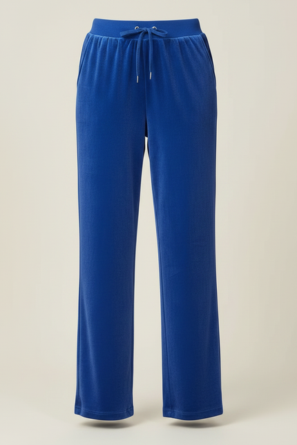 Pantalon Chinois Velours Bleu Taille Élastique Femme - vue 3