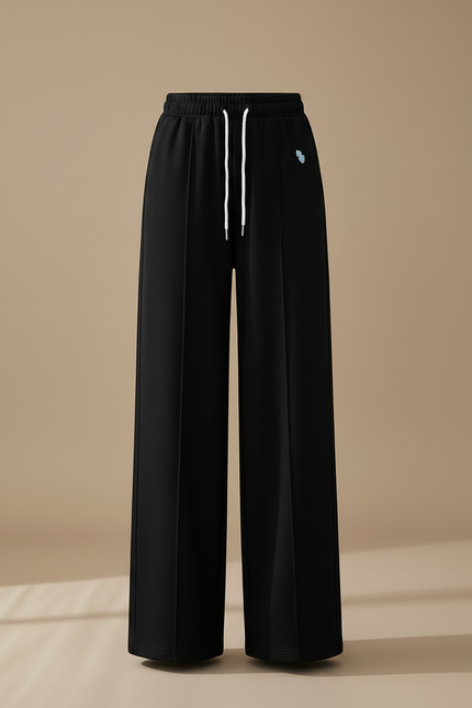 Pantalon Chinois Noir Ample Cordon Décontracté Hiver Épais - Molleton - vue 3