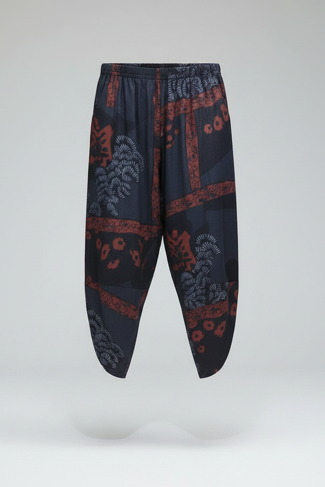 Pantalon Chinois Harem Imprimé Ethnique Fluide Homme - Multicolore Viscose - vue 3
