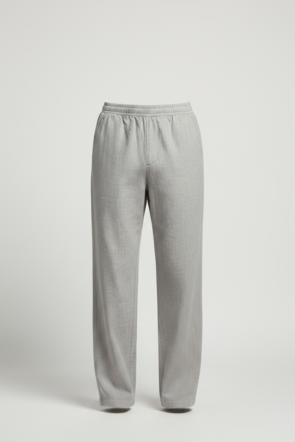 Pantalon Chinois Gris Ample Lin Confortable Homme - vue 3