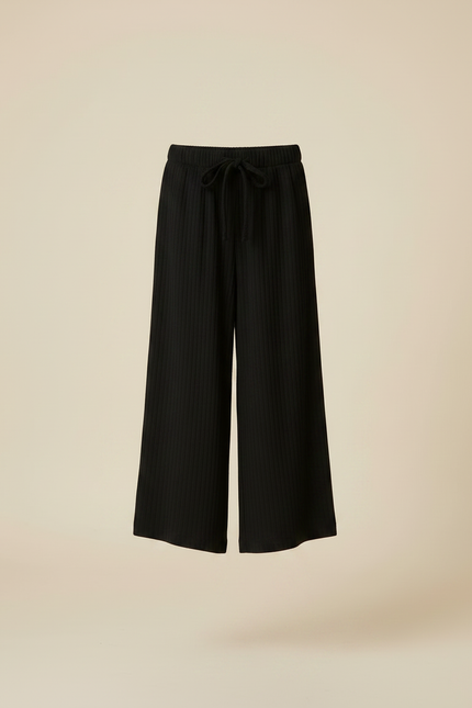 Pantalon Chinois Noir Côtelé Ample Décontracté Enfant - Cordé - vue 3