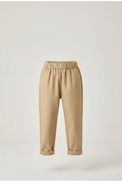 Pantalon Chinois Beige Ample Coton Décontracté Enfant - Gabardine - vue 3