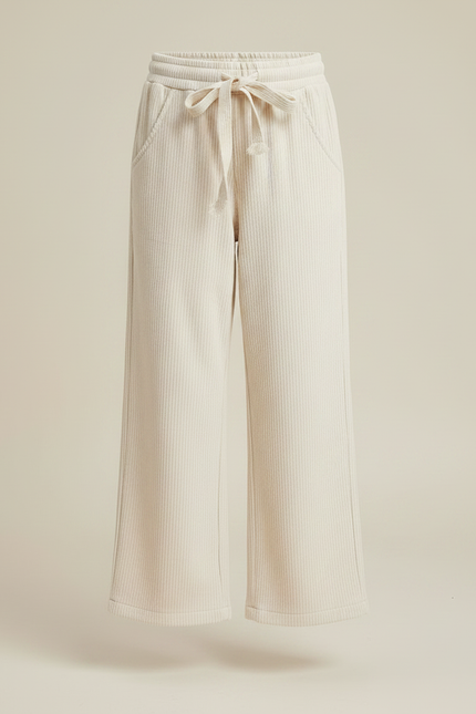 Pantalon Chinois Beige Côtelé Ample Décontracté Fille - Cordé - vue 3