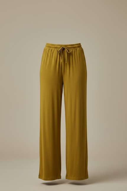 Pantalon Chinois Kaki Fluide Ample Élégant Femme - Viscose - vue 3
