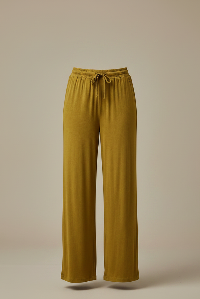 Pantalon Chinois Kaki Fluide Ample Élégant Femme - Viscose - vue 3