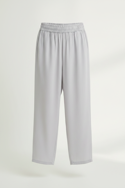 Pantalon Chinois Gris Clair Fluide Ample Enfant - Viscose - vue 3