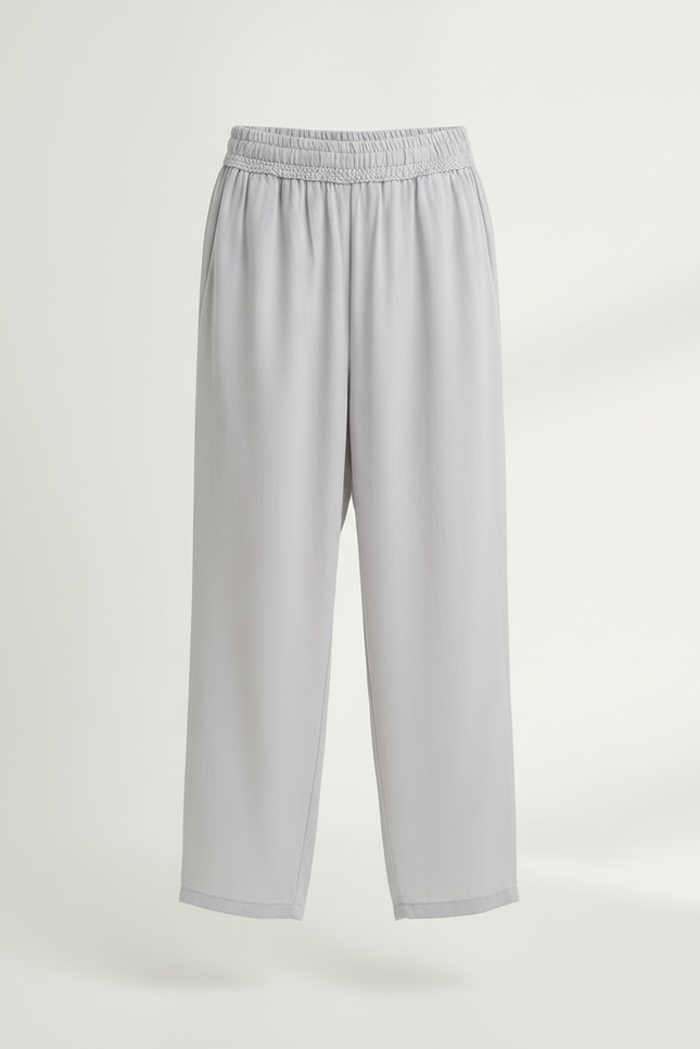 Pantalon Chinois Gris Clair Fluide Ample Enfant - Viscose - vue 3