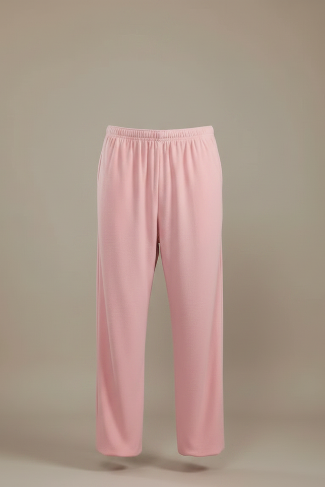 Pantalon Chinois Rose Ample Molletonné Confortable - vue 3