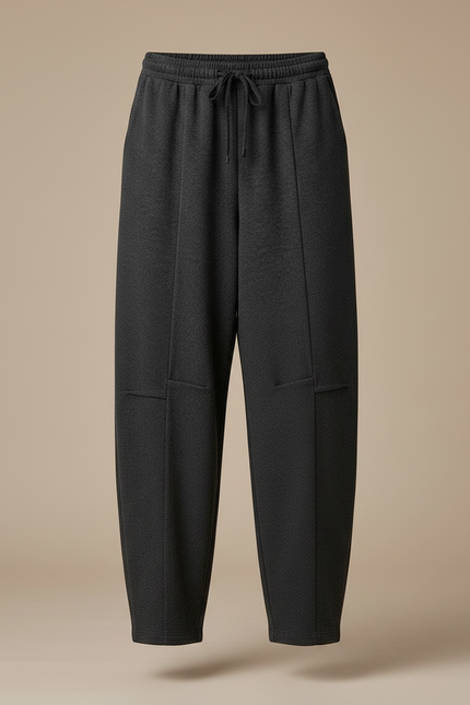 Pantalon Chinois Gris Ample Harem Coton Épais - Molleton - vue 3