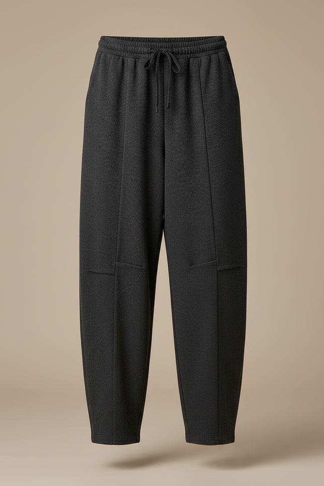 Pantalon Chinois Gris Ample Harem Coton Épais - Molleton - vue 3