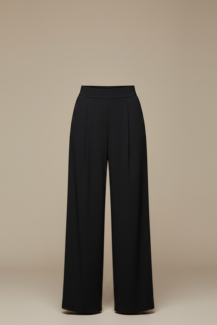 Pantalon Chinois Femme Noir Ample Soie - Polyester - vue 3