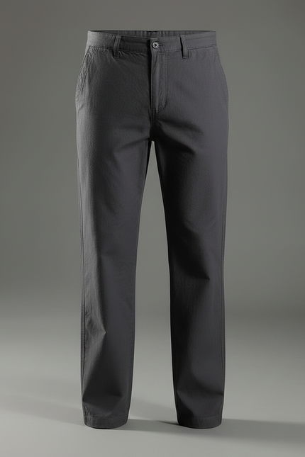 Pantalon Chinois Gris Décontracté Coton Ample Homme - vue 3