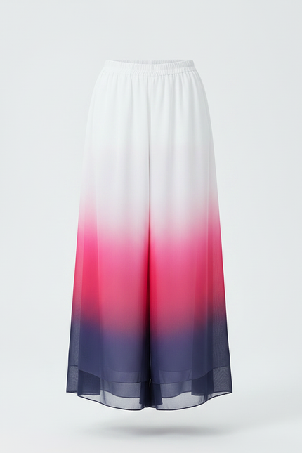 Pantalon Chinois Dégradé Fluide Ample Rose Bleu Enfant - Multicolore Polyester - vue 3