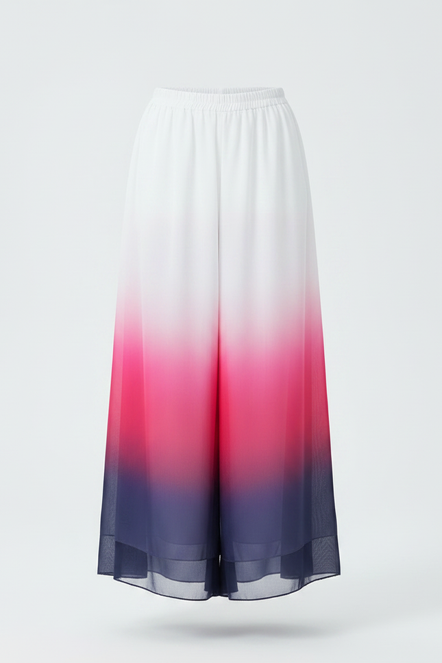 Pantalon Chinois Dégradé Fluide Ample Rose Bleu Enfant - Multicolore Polyester - vue 3