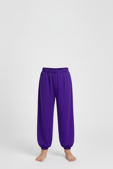 Pantalon Chinois Violet Ample Fluide Enfant - Molleton - vue 3
