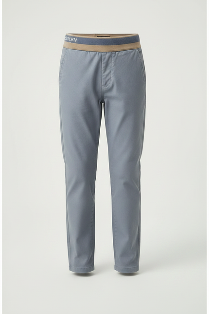 Pantalon Chinois Gris Décontracté Élastique Coupe Droite Garçon - Coton - vue 3