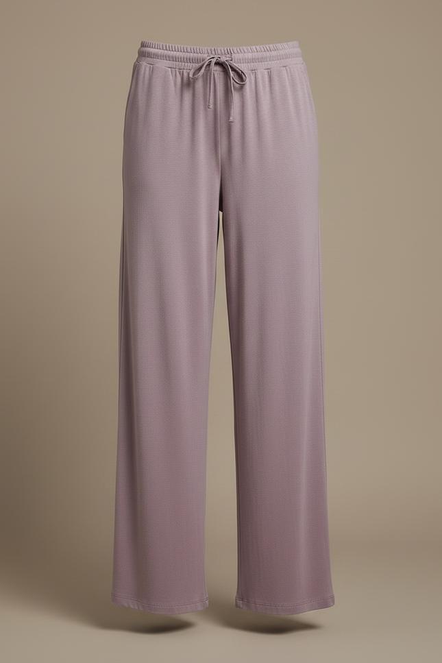 Pantalon Chinois Lilas Fluide Ample Droit Élégant - Violet Viscose - vue 3