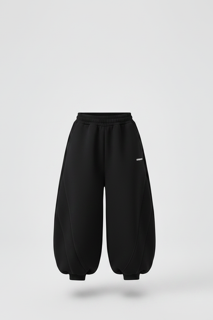 Pantalon Chinois Noir Ample Épais Fille Sportif - Molleton - vue 3