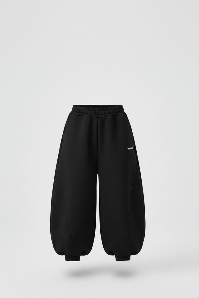 Pantalon Chinois Noir Ample Épais Fille Sportif - Molleton - vue 3