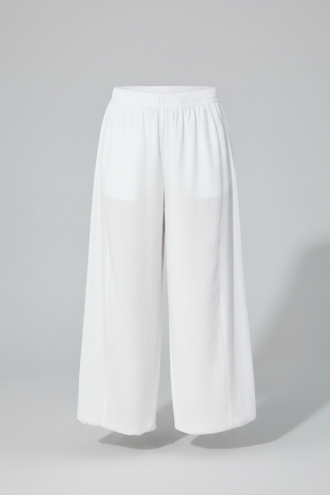 Pantalon Chinois Blanc Ample Coton Fluide Enfant - Lin - vue 3