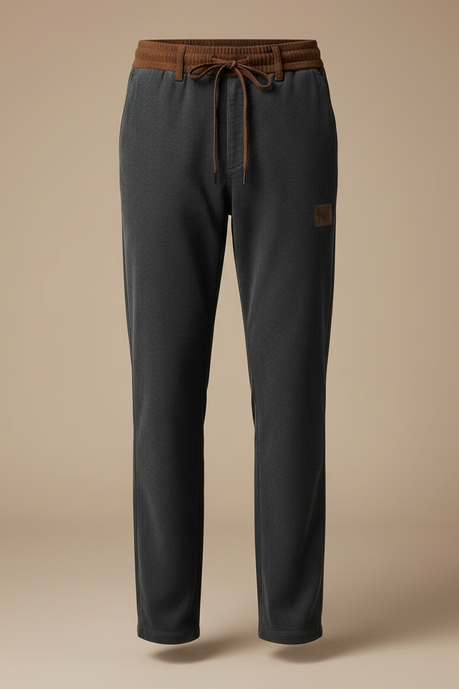 Pantalon Chinois Gris Côtelé Droit Décontracté Homme - Cordé - vue 3