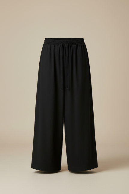 Pantalon Chinois Noir Ample Fluide Décontracté Homme - Viscose - vue 3