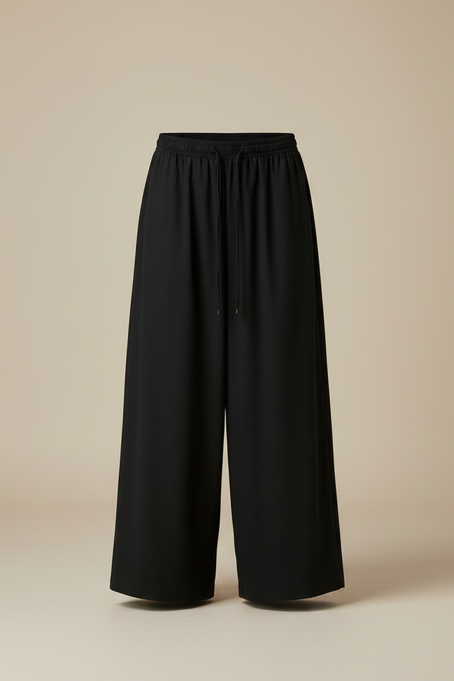 Pantalon Chinois Noir Ample Fluide Décontracté Homme - Viscose - vue 3