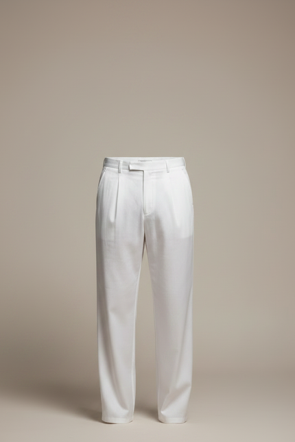 Pantalon Chinois Blanc Ample Fluide Homme Élégant - Satin - vue 3