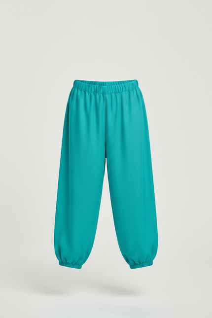 Pantalon Chinois Turquoise Ample Bouffant Enfant - Bleu Viscose - vue 3