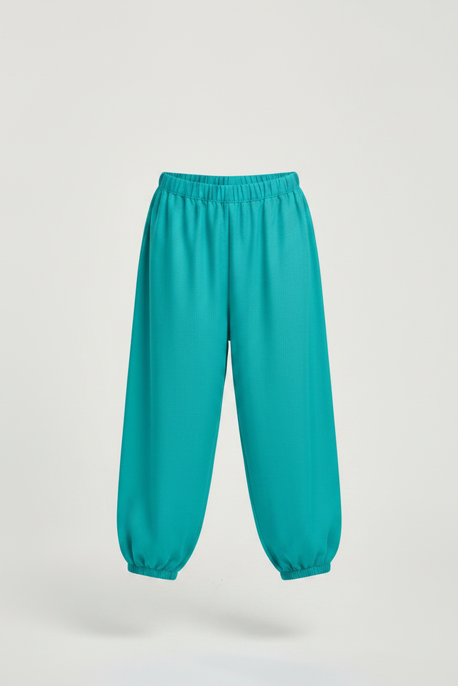 Pantalon Chinois Turquoise Ample Bouffant Enfant - Bleu Viscose - vue 3