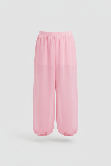 Pantalon Chinois Rose Fluide Harem Fille - Polyester - vue 3