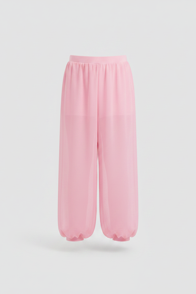 Pantalon Chinois Rose Fluide Harem Fille - Polyester - vue 3