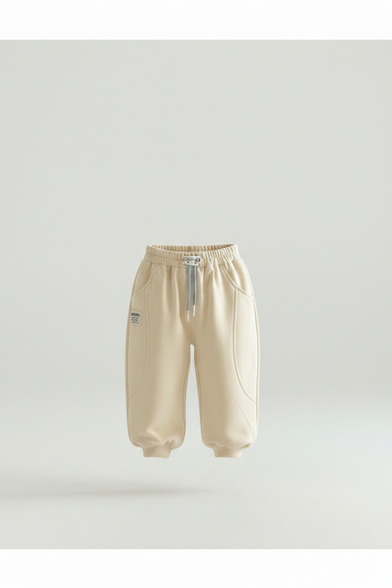 Pantalon Chinois Beige Harem Coton Enfant Sport Décontracté - Molleton - vue 3