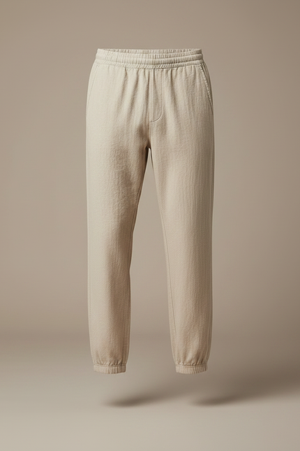 Pantalon Chinois Beige Coton Jogger Décontracté Confortable Homme - vue 3