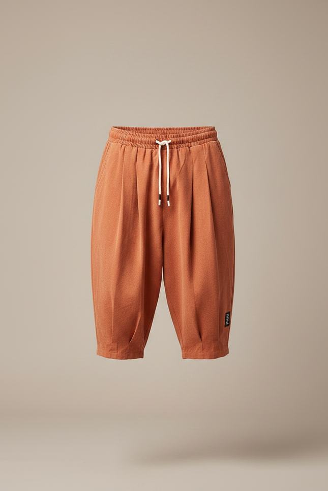 Pantalon Chinois Sarouel Ample Coton Orange Décontracté Homme - vue 3